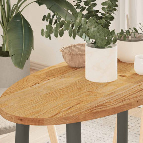 Table Top Light Brown Solid Oak Wood Large Durable