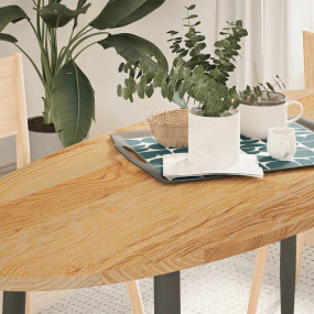 Table Top Light Brown Solid oak wood 55.1 x 23.6 in Dur...