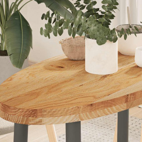 Table Top Light brown Solid oak wood 31.5x15.7x1.6 in D...
