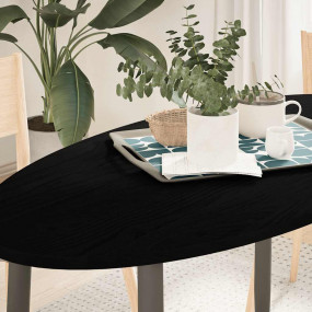Table Top Dark Brown Solid Oak Wood Medium Durable Tabl...