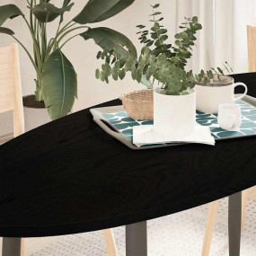 Table Top Dark Brown Solid Wood Oak
