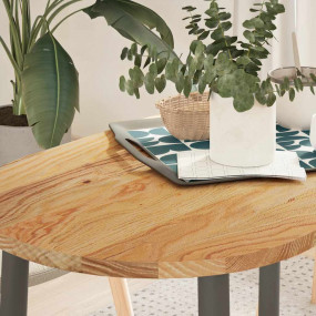 Table Top Light brown Solid Oak Wood 39.4x19.7 in Durab...