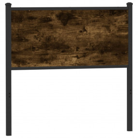 Headboard Smoked Oak Engineered Wood and Steel Twin Dur...