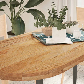 Table Top Light Brown Solid Oak Wood Medium Durable