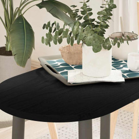 Table Top Dark Brown Solid Oak Wood 31.5 x 15.7 x 0.8 i...