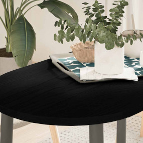 Table Top Dark Brown Solid Oak Wood 39.4 x 19.7 in Dura...