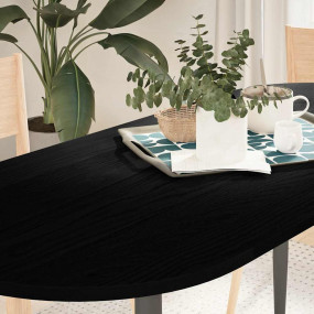 Table Top Dark Brown Solid Oak Wood Medium Durable