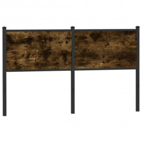 Headboard Smoked Oak Engineered Wood and Steel Double