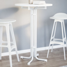 Dining Table White Engineered wood, Powder-Coated Steel