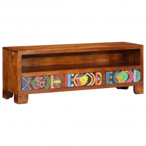 TV Cabinet Multicolor Solid Acacia Wood TV Cabinet Rect...