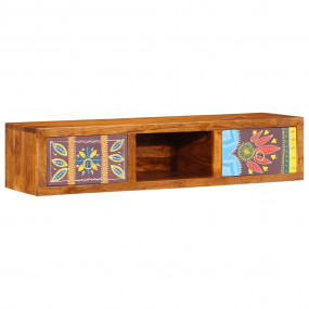 Wall-mounted TV Cabinet Multicolor Solid Acacia wood, E...