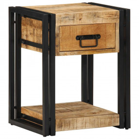 Bedside Cabinet Mango Wood Solid mango wood, iron Small