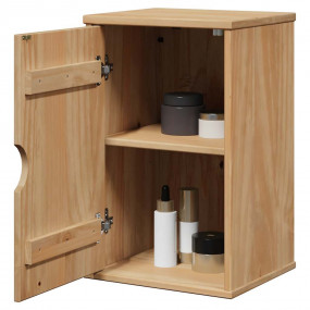 Bathroom Wall Cabinet Honey Solid Pine Wood, Engineered...