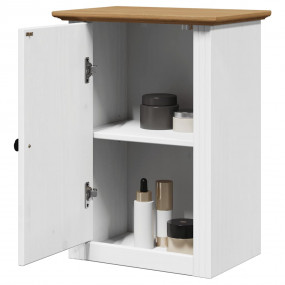 Bathroom Wall Cabinet White and Brown