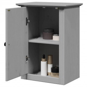 Bathroom Wall Cabinet Gray Solid pine, engineered wood,...