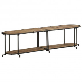 TV Cabinet Brown and black Solid rough mango wood, iron...