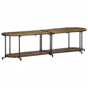 TV Cabinet Brown and black Solid reclaimed wood and iro...