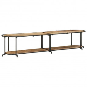 TV Cabinet Brown and black Solid rough mango wood, iron...