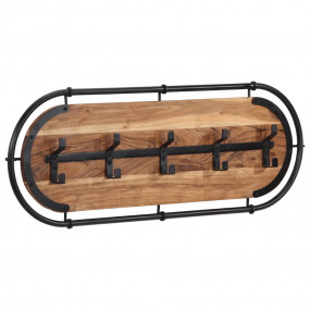 Coat Rack Brown and black Solid Acacia wood, Iron Mediu...