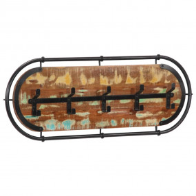 Coat Rack Brown and black Reclaimed solid wood and iron...
