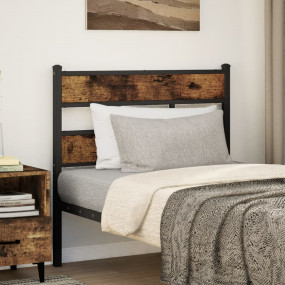 Headboard Black, Smoked Oak Iron, Engineered wood Twin