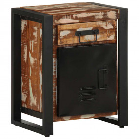 Rustic Multicolor Bedside Cabinet Solid Reclaimed Wood