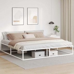 Bed Frame Metal Bed Frame Rectangular White Bed Frame