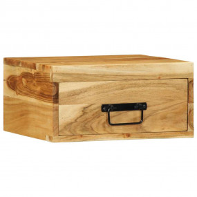 Wall-mounted Bedside Cabinet Natural Wood Solid Acacia ...