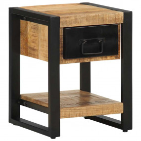 Bedside Cabinet Mango Solid Mango Wood Compact Bedside ...