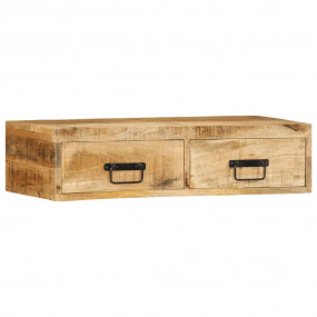 Wall-mounted TV Cabinet Rough Mango Wood Solid Mango Wo...