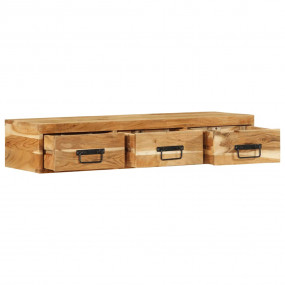 Wall-mounted TV Cabinet Natural Wood Solid Acacia Wood ...