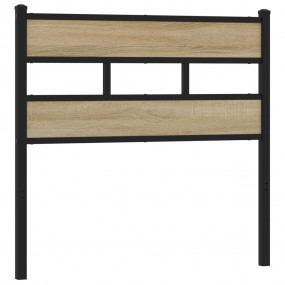 Headboard Black, Sonoma Oak Iron, Engineered Wood Twin