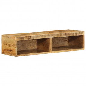 Wall-mounted TV Cabinet Set of 2 Brown Solid Mango Wood...