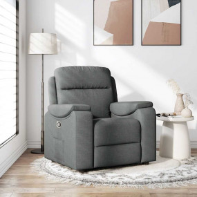 Recliner Chair Dark Gray 100% polyester, metal, plywood...