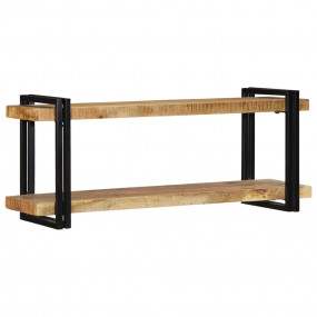 Wall Shelf brown Solid rough mango wood, iron 43.3 x 13...
