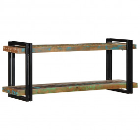 Wall Shelf Multicolor Solid reclaimed wood and iron