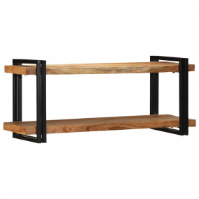 Wall Shelf Brown and Black Solid Acacia wood, Iron Medi...