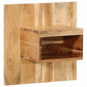 Bedside Cabinet Set of 2 Natural Acacia Solid Acacia wo...