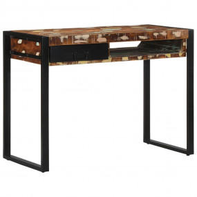 Desk Multicolored Solid reclaimed wood with a mixed col...