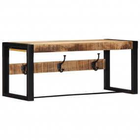 Coat Rack Natural wood with black iron Solid rough mang...