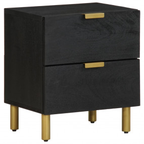 Bedside Cabinet Black Solid mango wood, engineered wood...