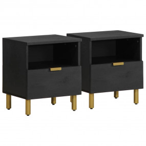 Bedside Cabinet Set of 2 Black