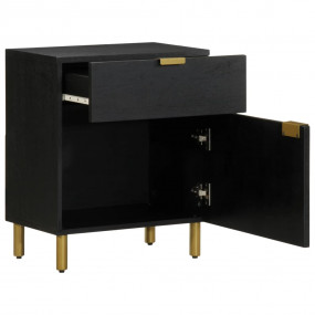 Bedside Cabinet Black Engineered wood 19.7x13.0x23.6 in