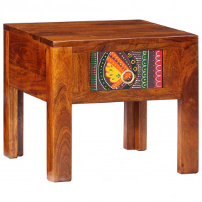 Nightstand Honey brown Solid Acacia wood 15.7 x 15.7 x ...