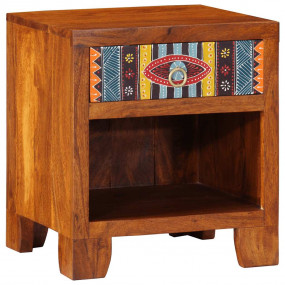 Bedside Cabinet Honey brown Solid Acacia wood Small