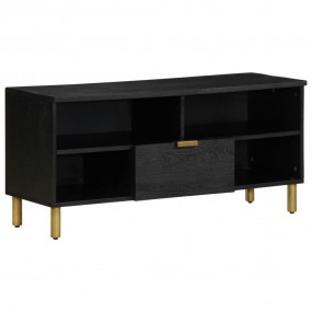 TV Cabinet Black Engineered wood Small TV Cabinet Recta...