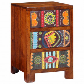 Bedside Cabinet Honey Brown Solid acacia wood 15.7x15.7...