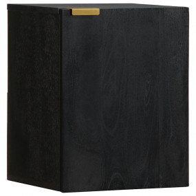 Bathroom Hanging Cabinet Black Engineered Wood Compact