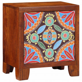 Bedside Cabinet Honey Brown Solid Acacia wood Compact