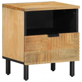Bedside Cabinet Set of 2 Brown Solid Mango Wood Medium